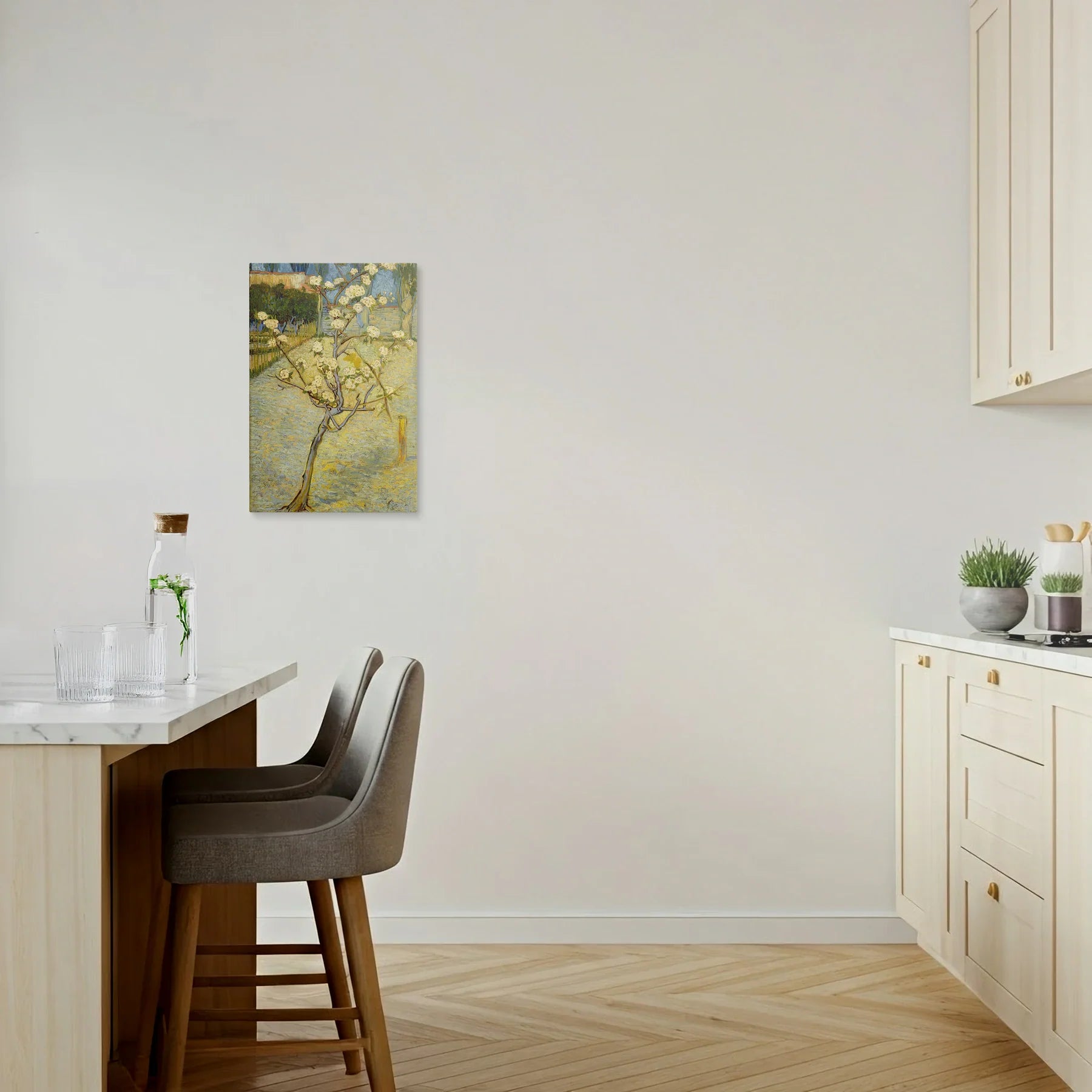 Tablou picturi celebre - Micul pom de pere în floare, Van Gogh - vedere bucatarie