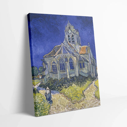 Tablou picturi celebre - Biserica din Auvers-Sur-Oise, Van Gogh - vedere din lateral sprijinit perete