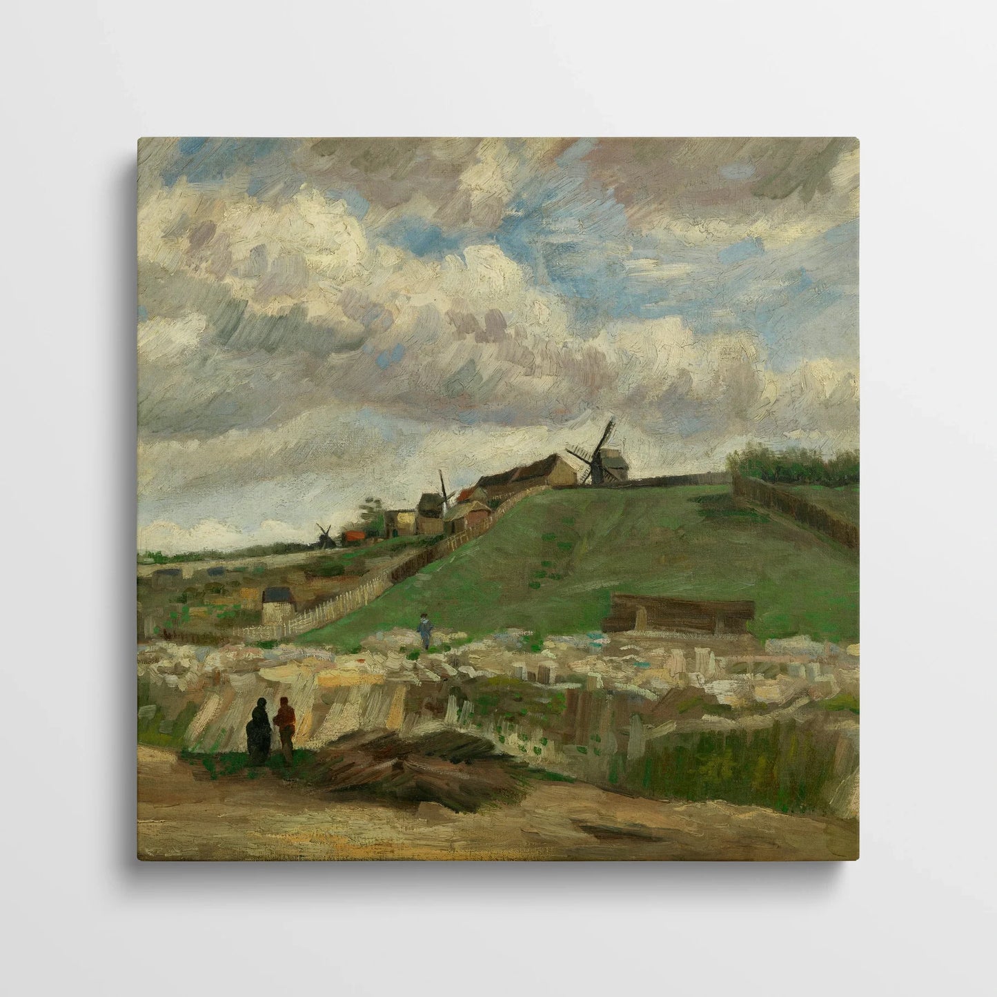 Tablou picturi celebre - Dealul Montmartre cu cariera de piatră, Van Gogh - vedere din fata