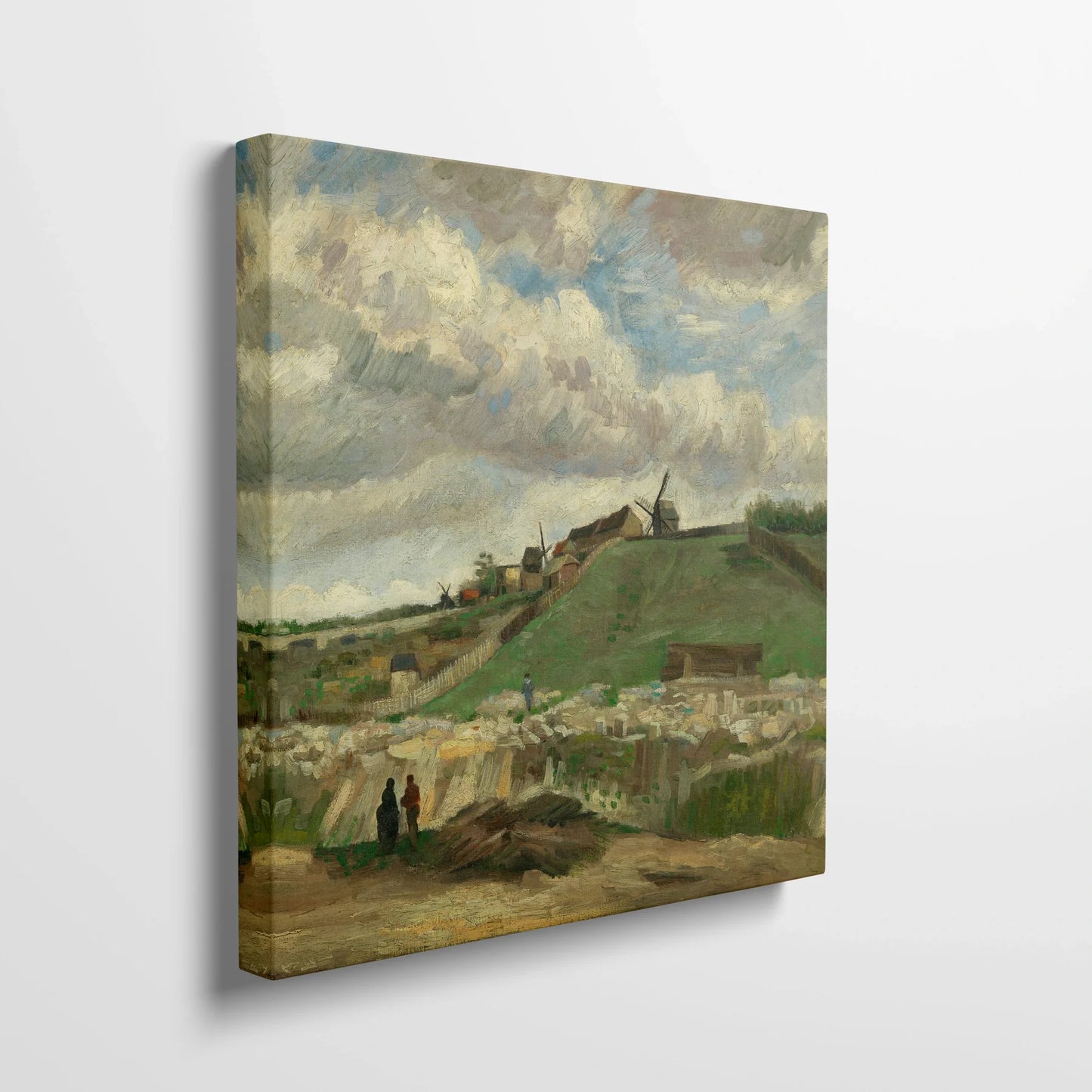 Tablou picturi celebre - Dealul Montmartre cu cariera de piatră, Van Gogh - vedere din lateral sprijinit perete