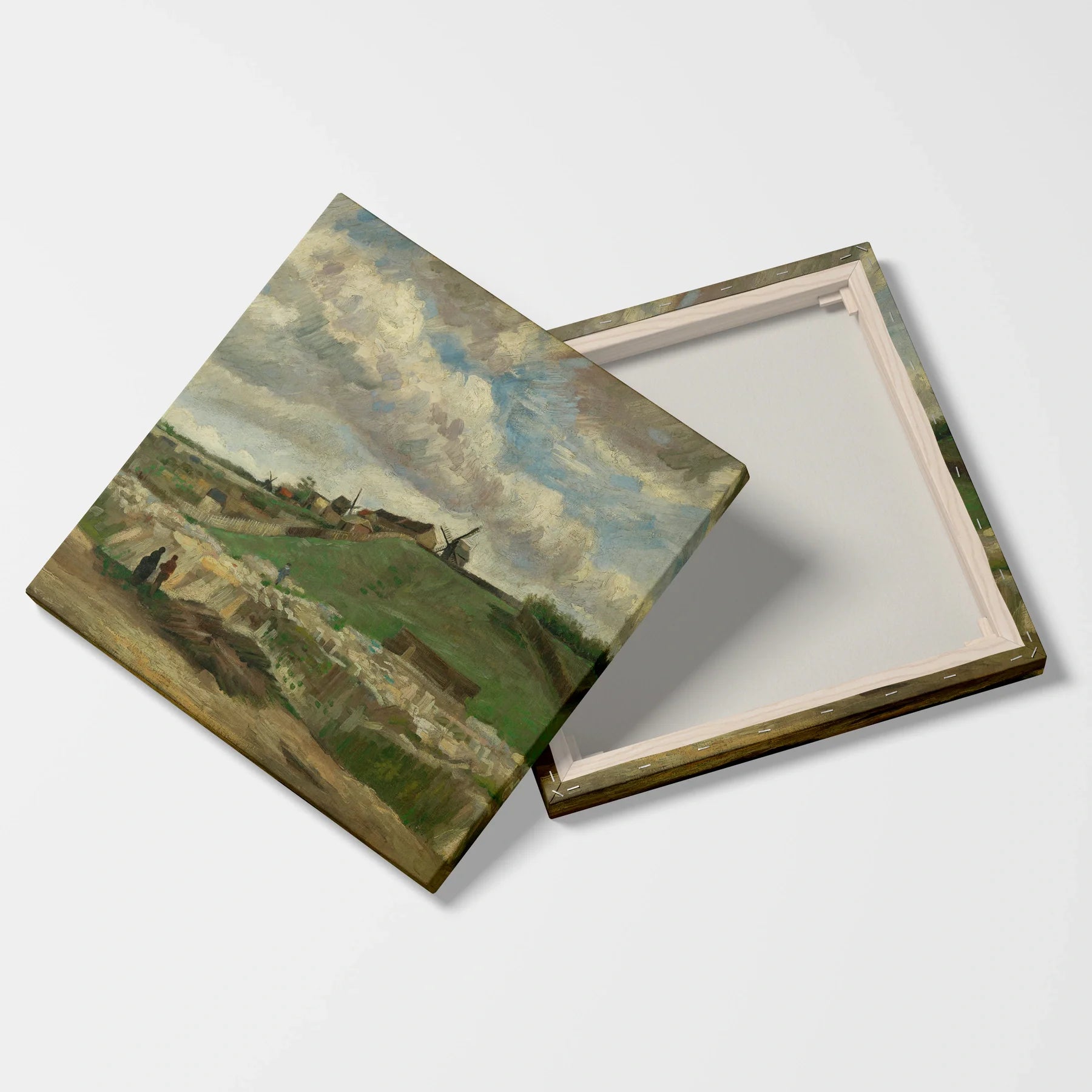 Tablou picturi celebre - Dealul Montmartre cu cariera de piatră, Van Gogh - vedere fata verso