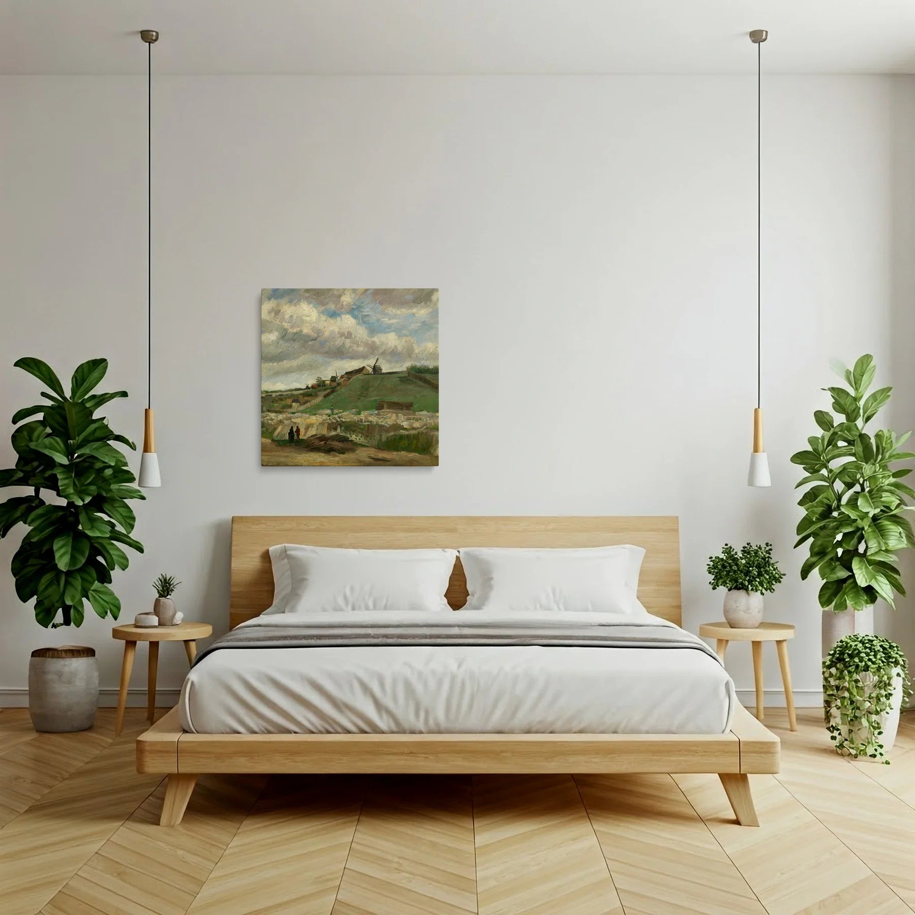 Tablou picturi celebre - Dealul Montmartre cu cariera de piatră, Van Gogh - vedere dormitor