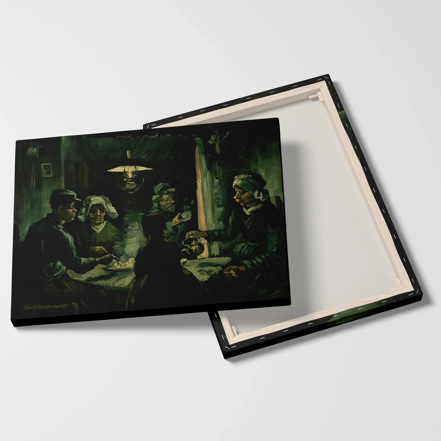 Tablou picturi celebre - Mâncătorii de cartofi, Van Gogh - vedere fata verso