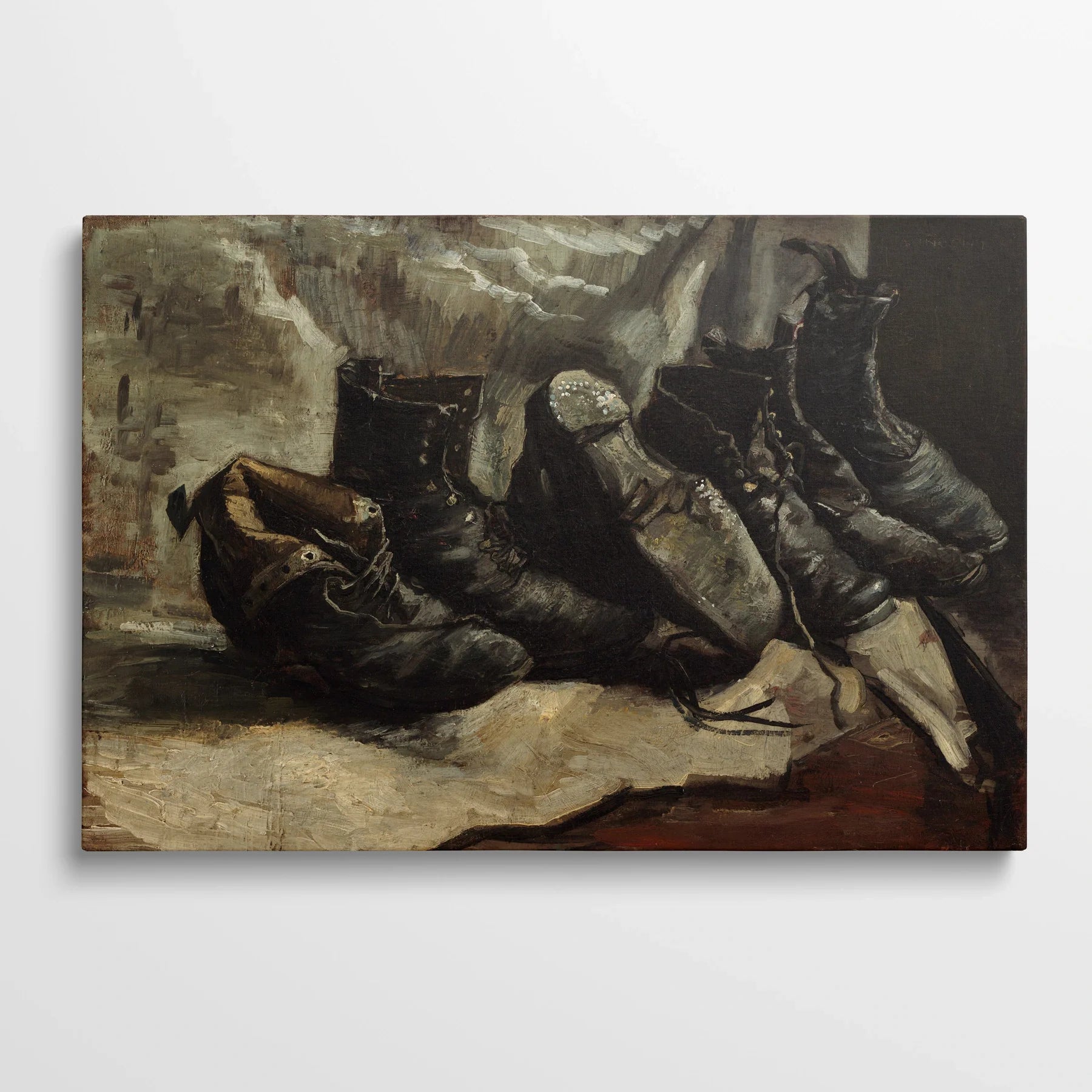 Tablou picturi celebre - Trei perechi de pantofi, Van Gogh - vedere din fata
