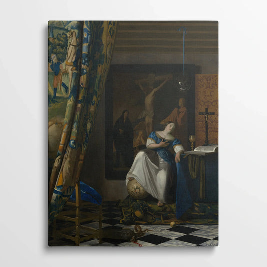 Tablou picturi celebre - Alegoria credinței catolice, Vermeer - vedere din fata
