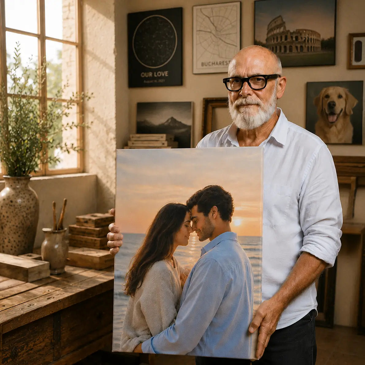 tablou personalizat realizat in atelier de artist wowcanvas